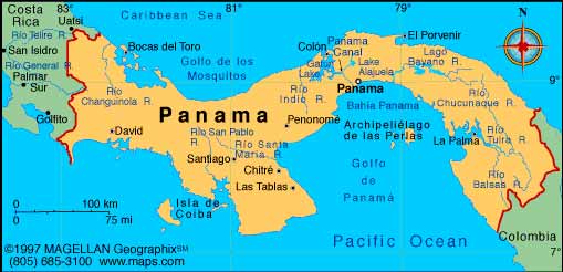 موقعیت جغرافیایی کشور پاناما